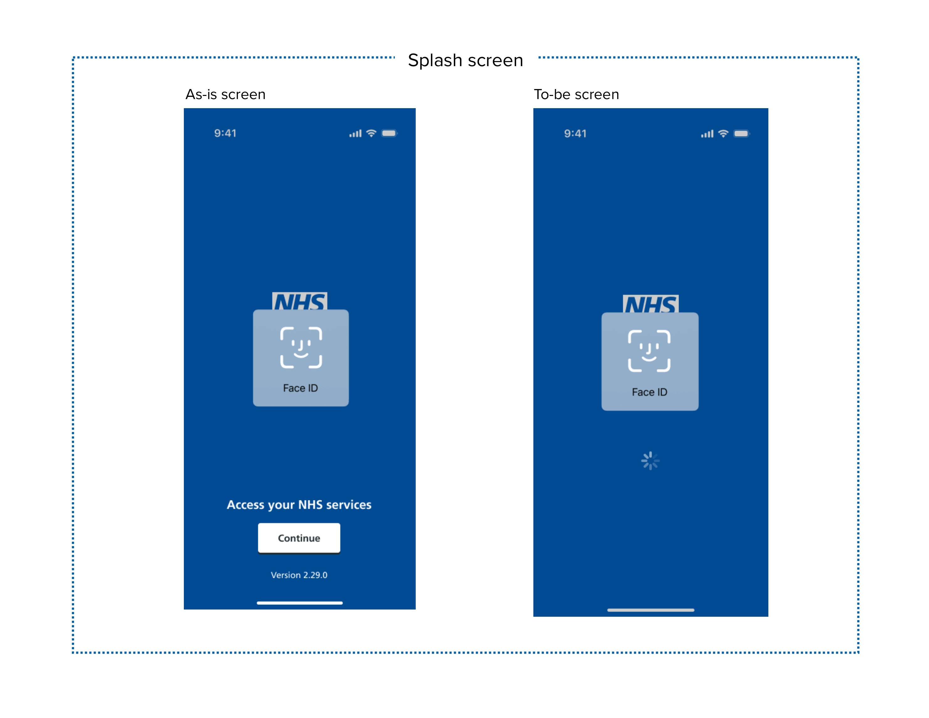 Mobile launch screen offering biometric login
