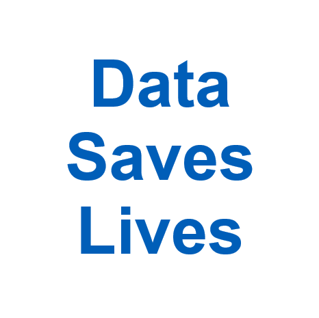 Text stating 'Data Saves Lives'