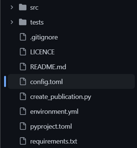 image of a list of files and folders with the file 'config.toml' highlighted