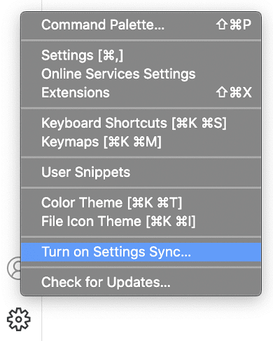 turn on settings sync